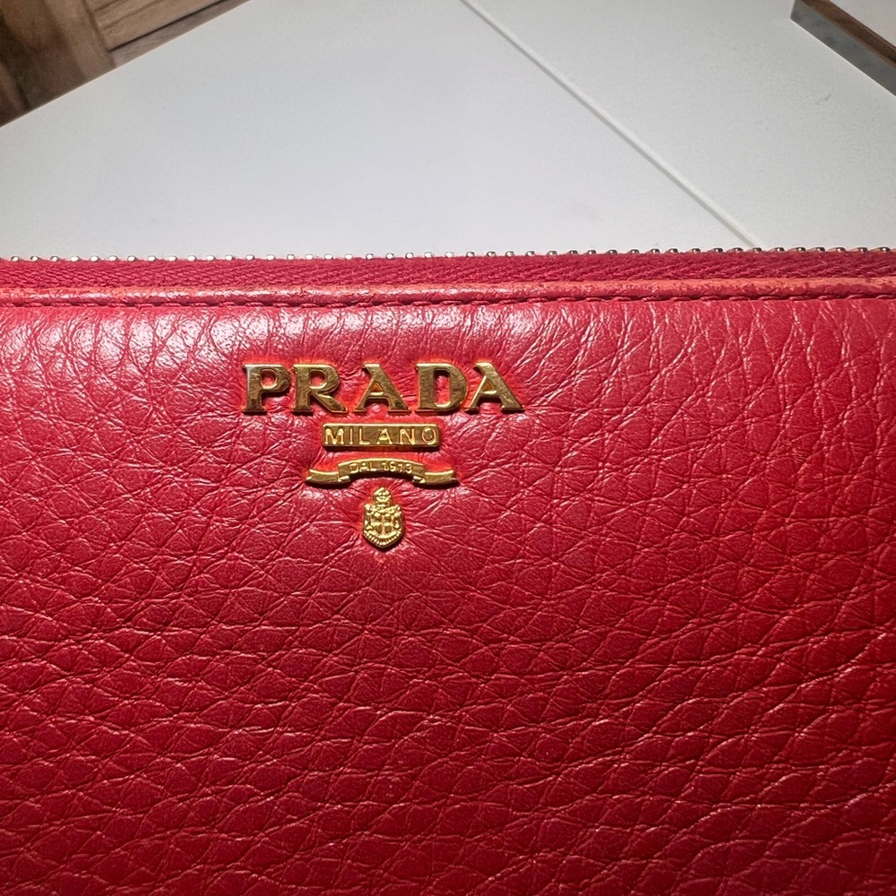 Prada Scarlet Leather Zip Wallet - Picture 12 of 16